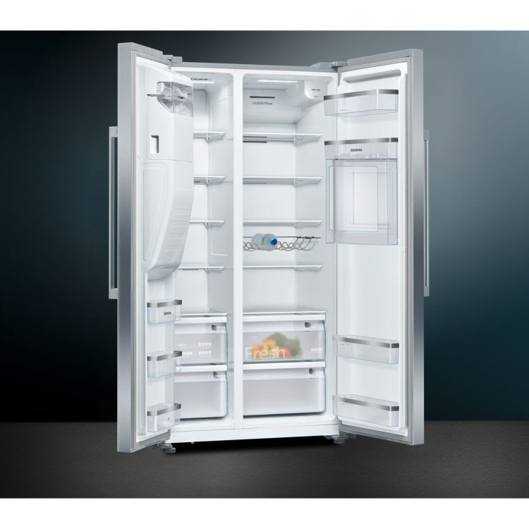 Siemens iQ500 531 Litre Side-by-Side American Fridge Feezer - Stainless Steel