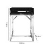 Black Modern Bedside Table with Drawer and Chrome Legs - Kaia