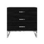 Black Modern Chest of 3 Drawers with Legs - Kaia