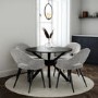 ONLY OPENED - Small Round Black Wooden Dining Table - Seats 4 - Karie