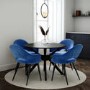 ONLY OPENED - Small Round Black Wooden Dining Table - Seats 4 - Karie
