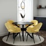ONLY OPENED - Small Round Black Wooden Dining Table - Seats 4 - Karie