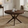 Large Walnut Round to Oval Extendable Dining Table - Seats 4 - 6 - Karie