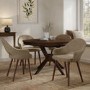 Large Walnut Round to Oval Extendable Dining Table - Seats 4 - 6 - Karie