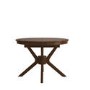 Round to Oval Walnut Extendable Dining Table Set with 4 Beige Faux Leather Chairs - Seats 4 - Karie
