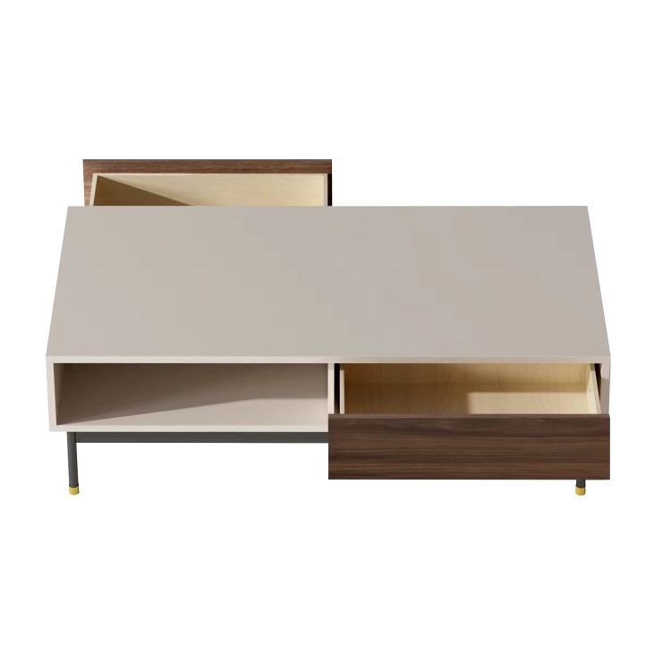 Rectangular Beige Wooden Coffee Table - Kallen