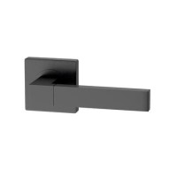 Internal Satin Black Lever Door Handle with Latch and Hinges Pack - 65mm Latch - Kama - XL Joinery