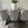 Pair of Light Grey Fabric Dining Chairs - Modern - Camilla