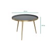 Coffee Table in Gold &amp; Grey - Round - Kaisa
