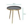 Small Round Tray Table in Gold & Grey - Kaisa