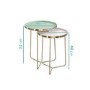 Gold Tray Tables with Green & Pink Top - Set of 2 - Kaisa
