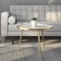 Round Coffee Tray Table in Gold & Taupe - Kaisa