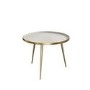 Round Coffee Tray Table in Gold & Taupe - Kaisa