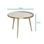 Round Coffee Tray Table in Gold & Taupe - Kaisa