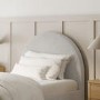 Grey Upholstered Single Guest Bed with Curved Headboard and Footboard - Kayla