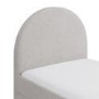 Grey Upholstered Single Guest Bed with Curved Headboard and Footboard - Kayla