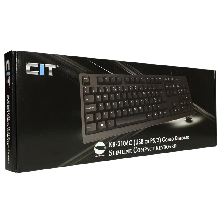 CiT KB-2106C Wired Keyboard in Black