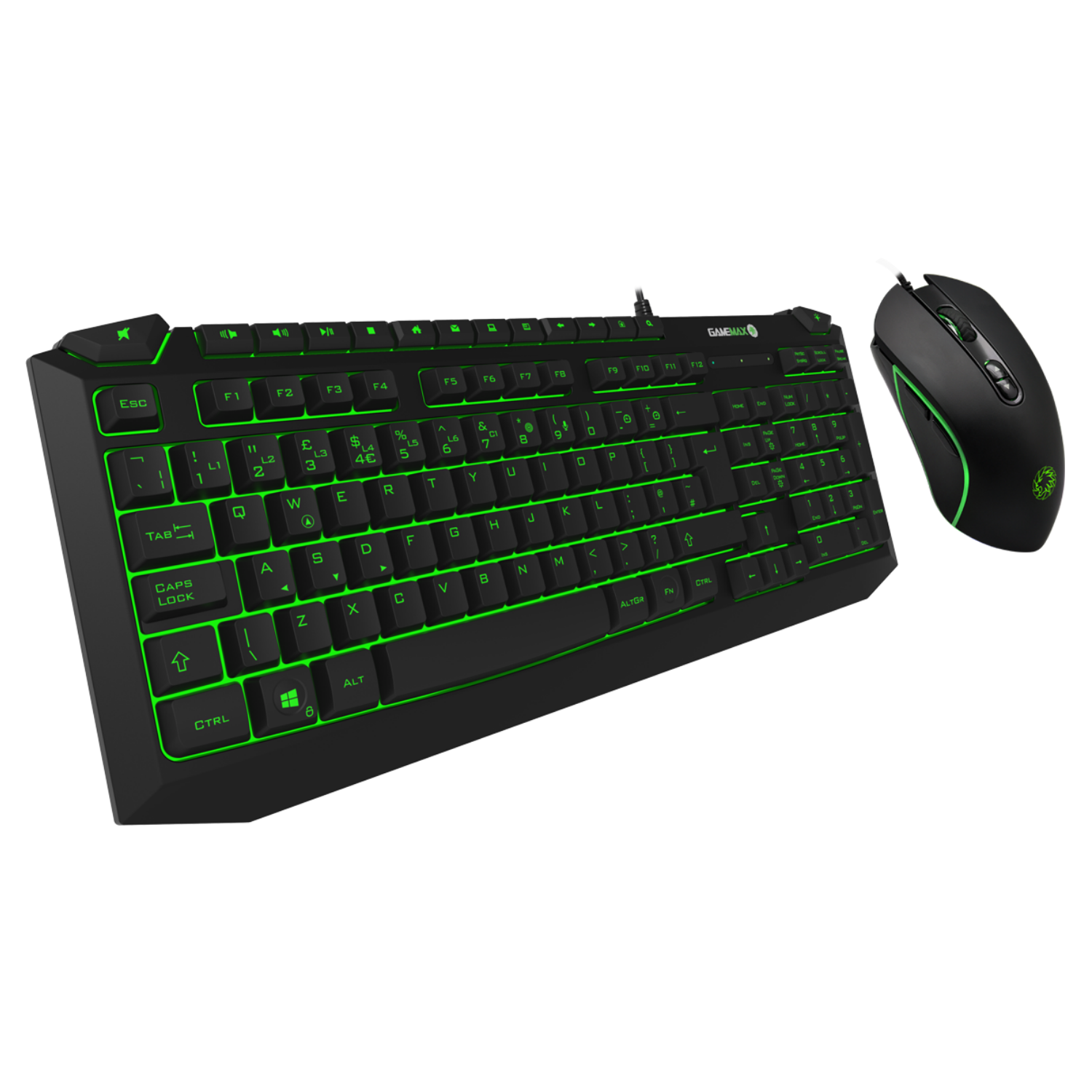 GameMax Pulse 2in1 Kit 7 Colour RGB Wired Gaming Keyboard with Pulsing ...