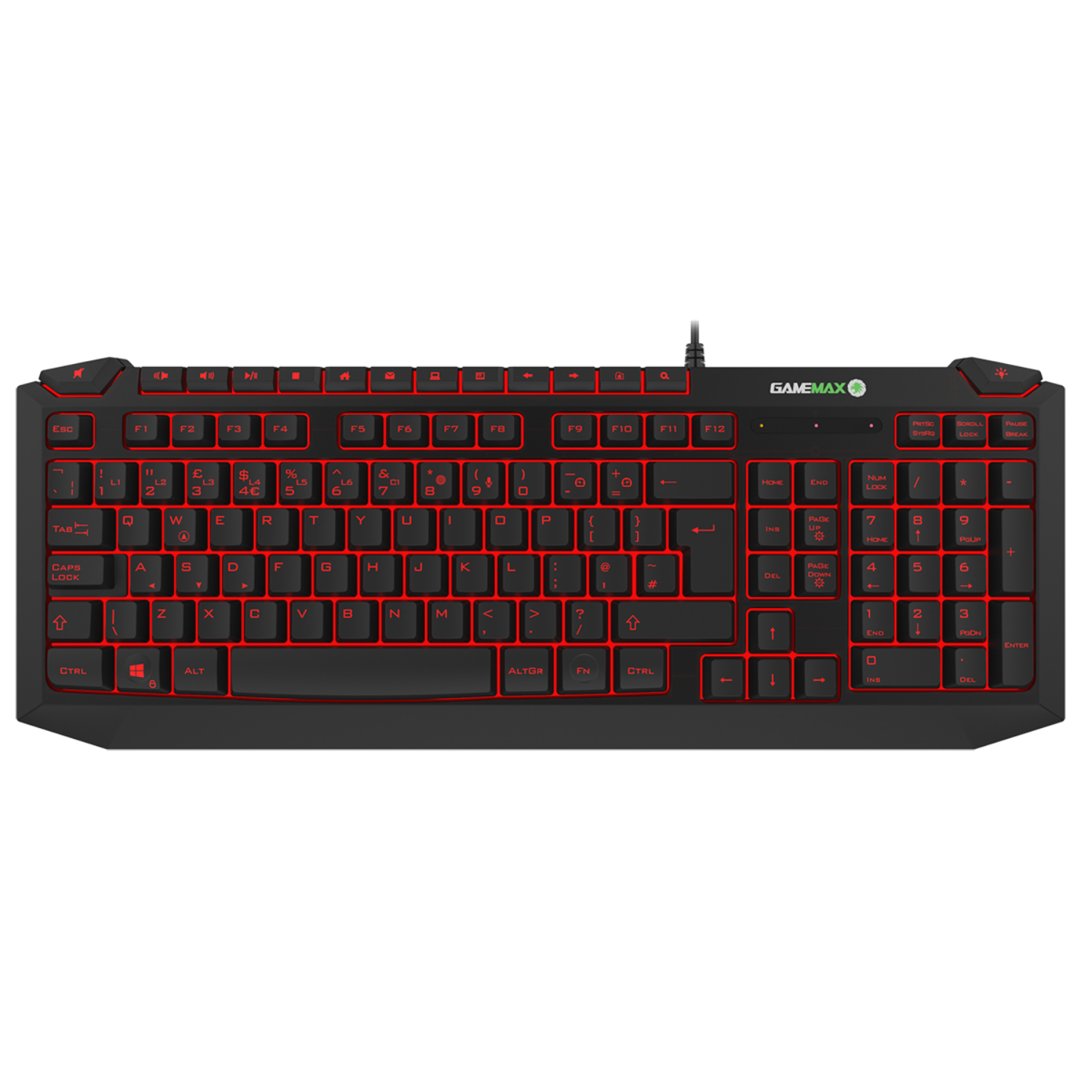 GameMax Pulse 2in1 Kit 7 Colour RGB Wired Gaming Keyboard with Pulsing ...