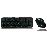 Storm Black Gaming Keyboard & Mouse Kit - Green Backlight