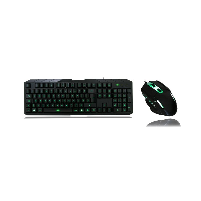 Storm Black Gaming Keyboard & Mouse Kit - Green Backlight