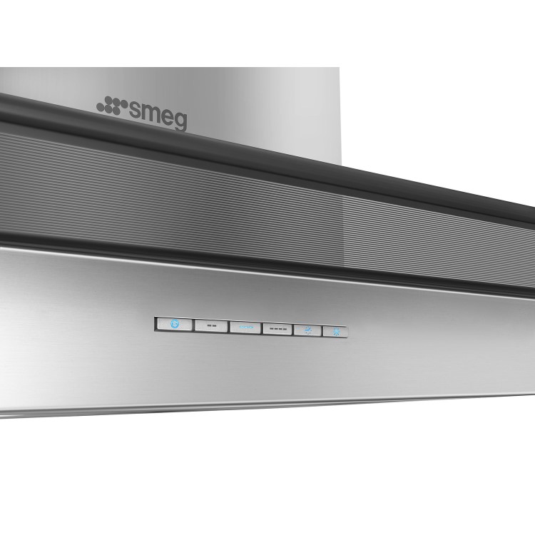 Smeg 90cm Flat Glass Chimney Cooker Hood - Stainless Steel