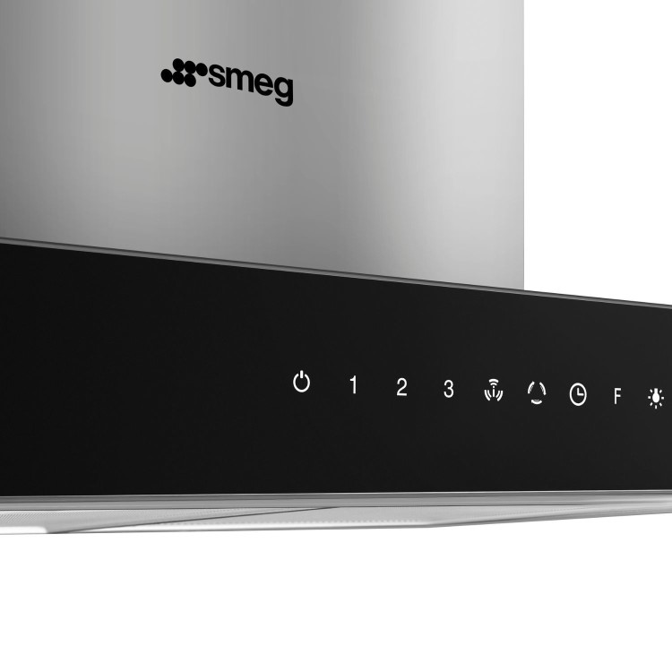 Smeg 90cm Island Cooker Hood - Stainless Steel with Black Glass