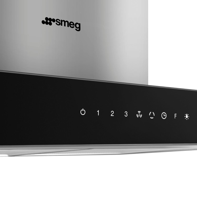 Smeg 90cm Island Cooker Hood - Stainless Steel with Black Glass