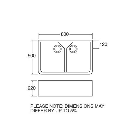 Double Bowl White Ceramic Kitchen Sink - CDA
