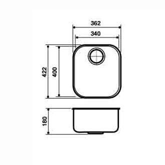 CDA KCC22SS Undermount Medium Bowl Stainless Steel Sink