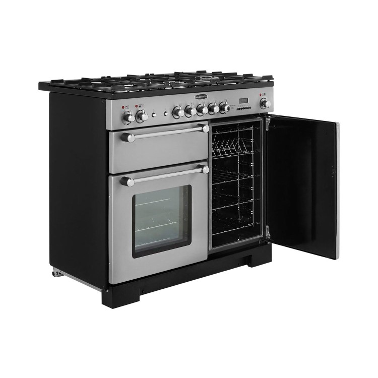 Rangemaster Kitchener 100cm Dual Fuel Range Cooker - Stainless Steel