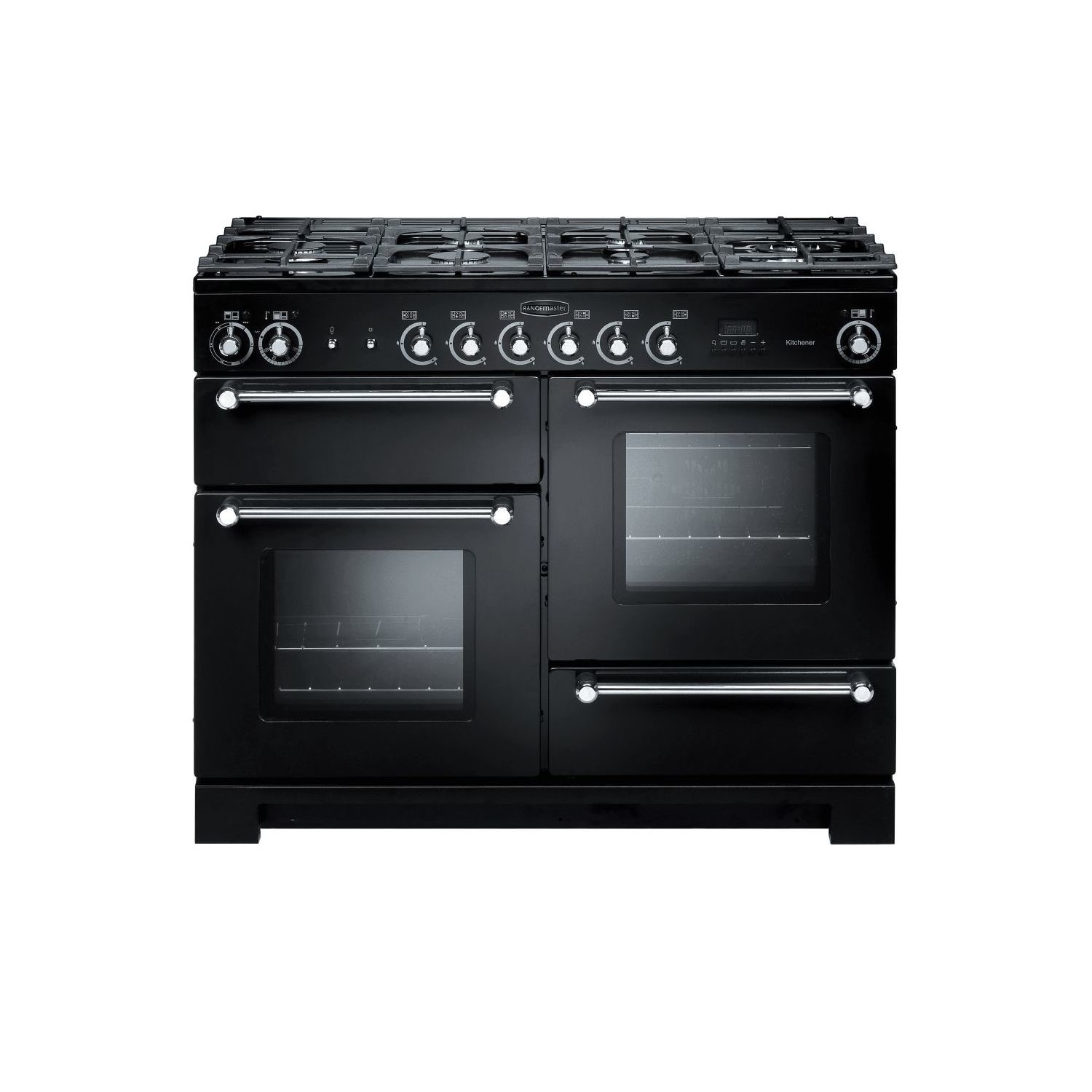 Rangemaster Kitchener 110cm Dual Fuel Range Cooker - Black