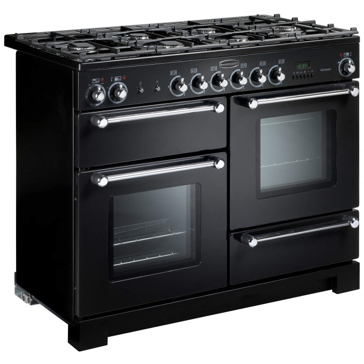 Rangemaster Kitchener 110cm Dual Fuel Range Cooker - Black