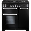 KCH90DFFBLC Rangemaster Kitchener 90cm Duel Fuel Range Cooker - Black