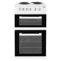 Beko KD531AW 50 cm Twin Cavity Electric Cooker with Sealed Plate Hob - White