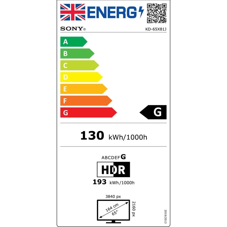 Refurbished Sony BRAVIA X81J 65" 4K Ultra HD with HDR LED Freesat HD Smart TV