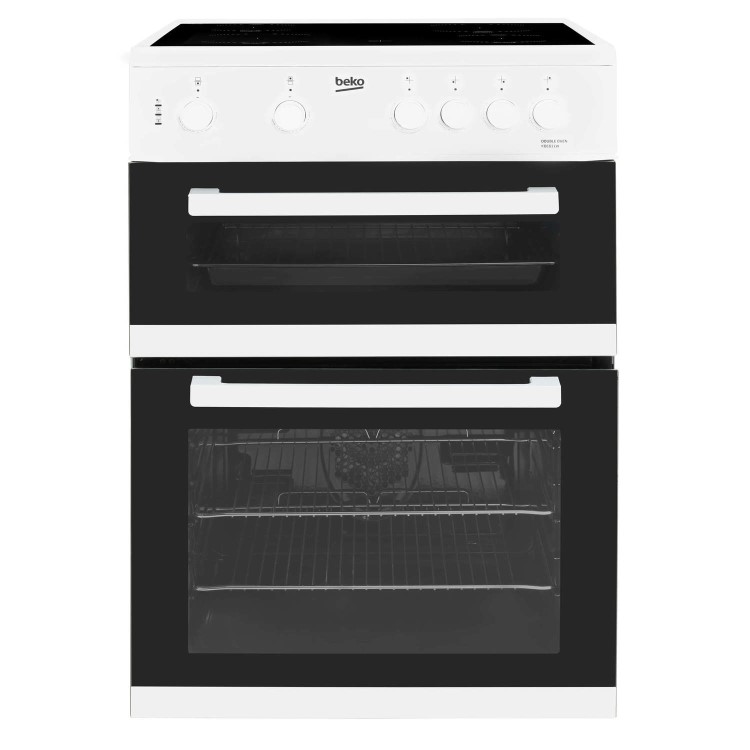 Refurbished Beko KDC611W 60cm Double Oven Electric Cooker White