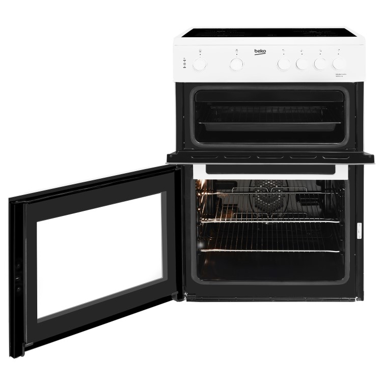 Refurbished Beko KDC611W 60cm Double Oven Electric Cooker White