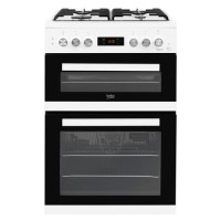Refurbished Beko KDDF653W 60cm Double Oven Dual Fuel Cooker White