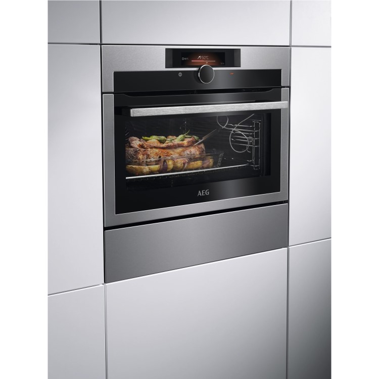 AEG 14cm High Warming Drawer - Stainless Steel