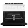 Beko 50cm Twin Cavity Gas Cooker with Interior Light - White