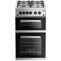 Beko 50cm Double Cavity Gas Cooker - Silver