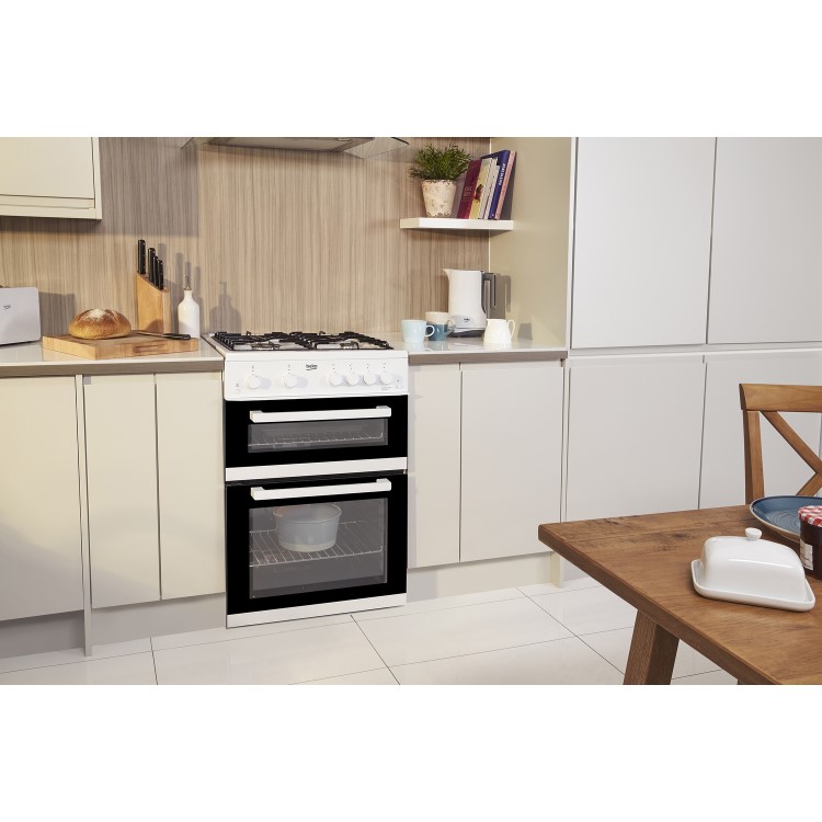 Beko 60cm Double Oven Gas Cooker - White