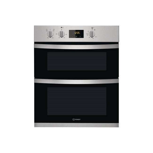 Indesit KDU3340IX Electric Fan Double Built-under Oven - Stainless Steel