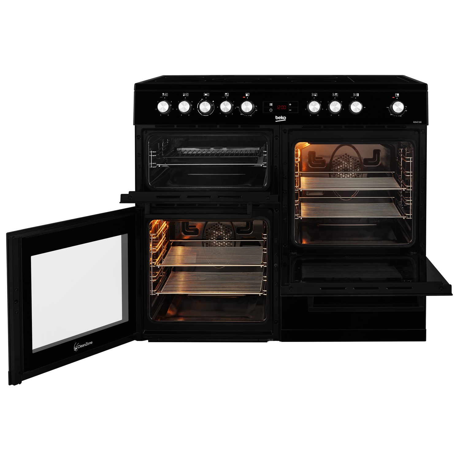Beko 100cm Electric Range Cooker Black BuyItDirect.ie