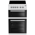 A1/KDVC563AW Refurbished Beko KDVC563AW 50cm Double Oven Electric Cooker with Ceramic Hob White