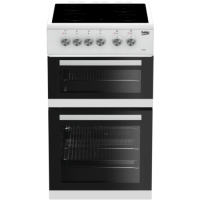 Refurbished Beko KDVC563AW 50cm Double Oven Electric Cooker with Ceramic Hob White