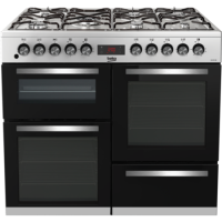 Beko 100cm Dual Fuel Range Cooker - Stainless Steel