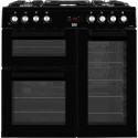 KDVF90K Beko 90cm Dual Fuel Double Oven Range Cooker - Black