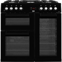 Beko 90cm Dual Fuel Double Oven Range Cooker - Black Beko 90cm Dual Fuel Double Oven Range Cooker - Black